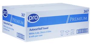 Autocut 2 Ply White Towel Roll 20cm x 150m