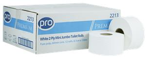 Mini Jumbo 2 Ply White Toilet Tissue 150m (60mm core)