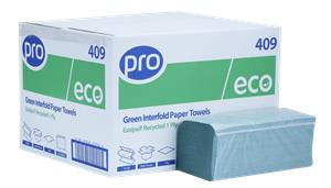Green V-Fold 1 Ply Recycled Paper Towels 25 x 21cm