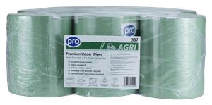 AGRI 2 Ply Green Premium Udder Wipe 23cm x 140m (individually wrapped)