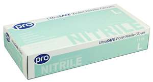 PRO UltraSAFE Violet Long Cuff Nitrile Gloves 50's - Halls